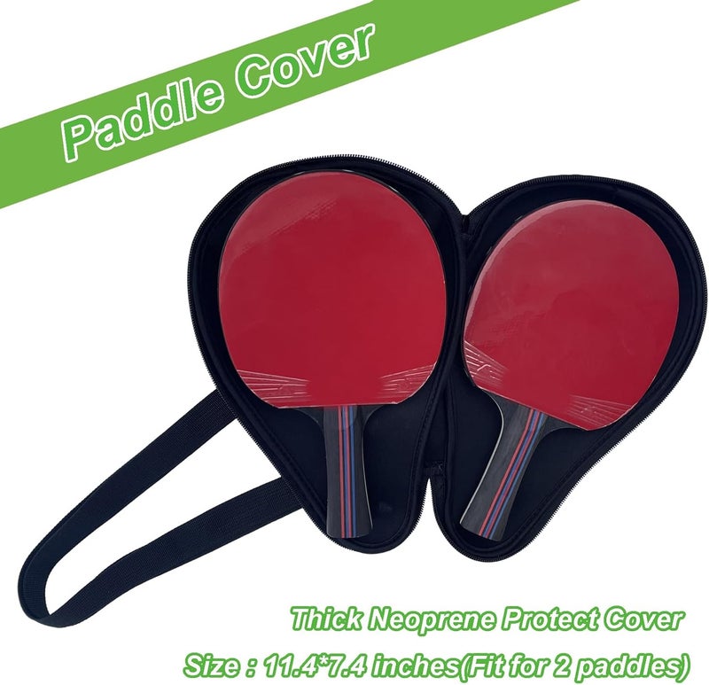 CORECISE Table Tennis Racket paddle cover，Ping Pong Paddle Carry Sleeve Bag,Table Tennis Bat Protective Paddle Sleeve, Ping Pong Paddle Racket Bag Case With Ball Storage Mesh Pocket and Shoulder Carry Strap - Image 2